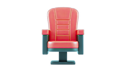 Fototapeta premium Red Cinema Chair Isolated on White Background