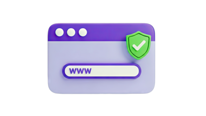 Secure Website Browsing: 3D Illustration of Online Security
