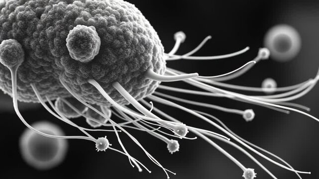 Bacteria Microorganism Cell Science Biology Microbe Infection Disease Pathogen Microscopic Closeup Detailed Health Research Structure Medicine Germ