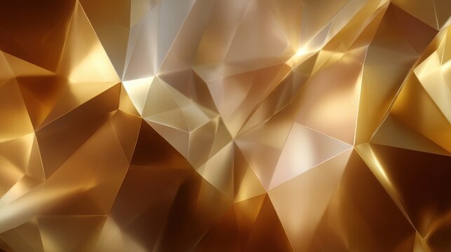 poly mesh background with gold and bronze gradient  on blurred background