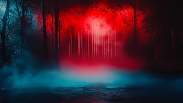 Geometric shapes and vibrant colors create a captivating 'Stranger Things' style backdrop.