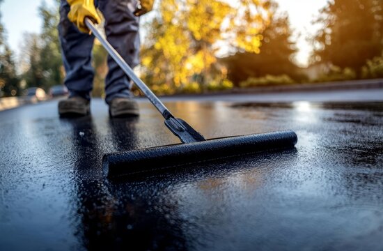 Essential maintenance for home improvement: driveway sealing.
