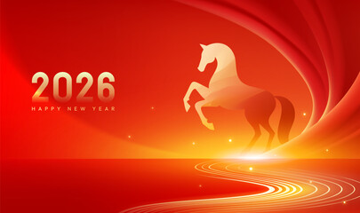 Red festival to celebrate New Year banner abstract background