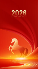 Red festival to celebrate New Year poster abstract background