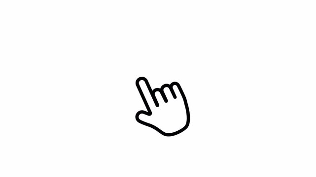 Black hand cursor pointing upwards suitable for web design, app development, presentations, elearning, and digital marketing concepts. Technologythemed graphics.
