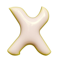 Fototapeta premium Alphabet letter And Number symbol 3D Render Word Lustrous Ivory Powerup Artifact