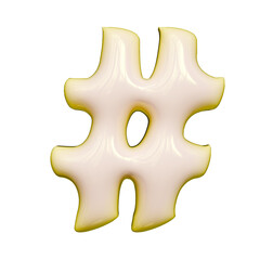 Obraz premium Alphabet letter And Number symbol 3D Render Word Lustrous Ivory Powerup Artifact