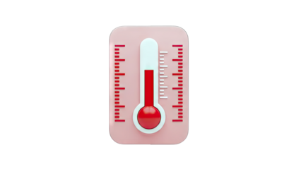 Thermometer Showing High Temperature on White Background