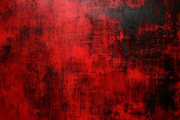 Fototapeta premium Scratched bright red paint creates a unique visual appeal.