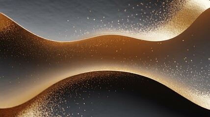 Black And Gold Sparkle Wave Abstract Background