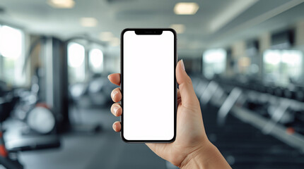 Hand holding smartphone with blank screen showing technology and communication device