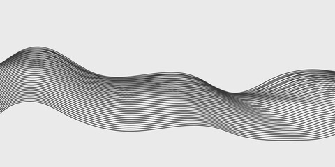 Abstract vector background with grey wavy lines