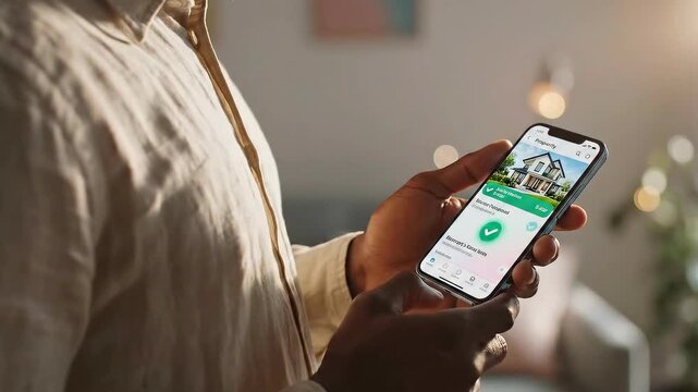 Person using smartphone to browse real estate listings online