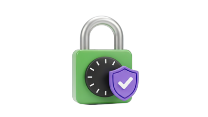 Secure Padlock with Shield Icon: Data Protection Concept