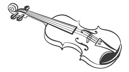Obraz premium Beautiful elegant violin illustration in black and white
