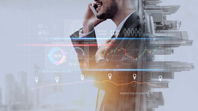 High-tech data visualization dashboard for analytics and performance tracking, including data visualization, trend, data report, and data chart. Marrow - Powered by Adobe