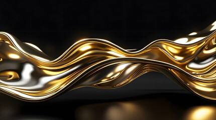 golden abstract Black background