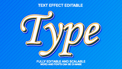 3d text effect type vector editable