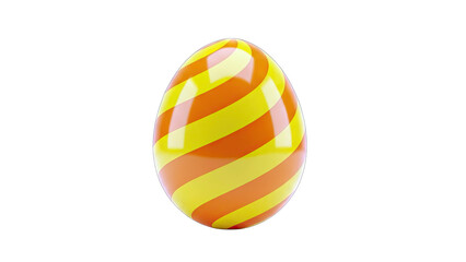 Striped Easter Egg on White Background