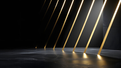 Luxury Golden Illumination With Strong Shadow Contrast