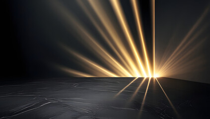 Dramatic Light Burst Over a Dark Futuristic Surface