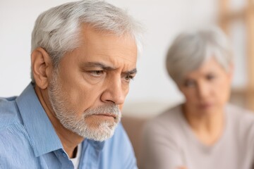 Couple sits in silence as they face challenges in their relationship during a difficult moment at home