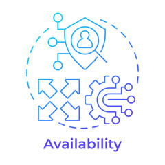 Availability blue gradient concept icon. Data privacy, process management. Business system. Round shape line illustration. Abstract idea. Graphic design. Easy to use in brochure, booklet
