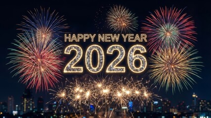 Festive new year fireworks celebration for upcoming year