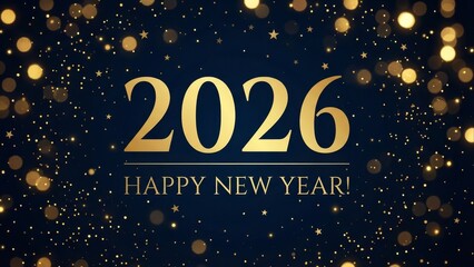 Golden year celebration greeting with sparkle background