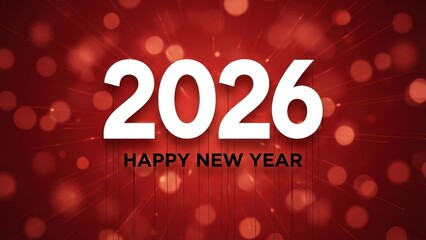 New year 2026 celebration with festive bokeh lights and text