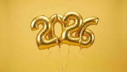 Golden number balloons celebrate upcoming year