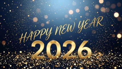 Happy new year celebration gold numbers and sparkle background