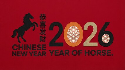 Chinese new year 2026 year of the horse celebration graphic