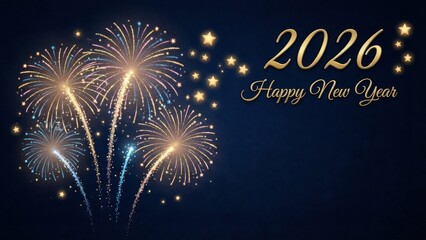 Celebration fireworks display for new year 2026 announcement