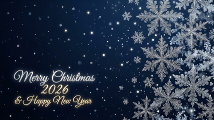Winter snowflakes festive background with holiday greeting