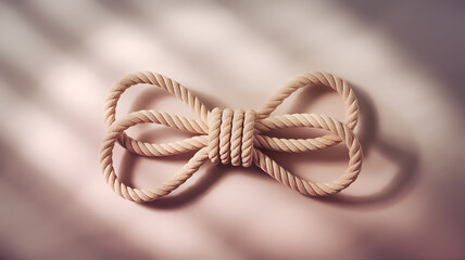 Beautifully braided rope fashioned into a decorative bow with subtle lighting effects