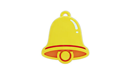 Yellow Bell Icon on White Background