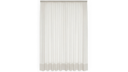 Elegant white sheer curtain gracefully hanging creating a soft and airy ambiance in a room.