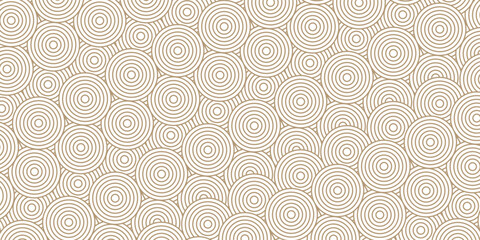 Art deco arc seamless wave pattern with gold circle arch stripe line, fish scale, repeat lattice background, vector illustration.