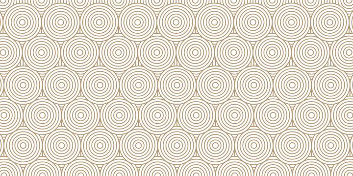 Art deco arc seamless wave pattern with gold circle arch stripe line, fish scale, repeat lattice background, vector illustration.