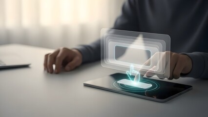 Futuristic Digital Interface for Online Business Management