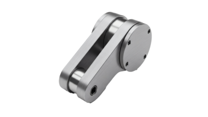 Modern metallic industrial pulley system component close-up