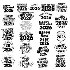 Happy New Year 2026 Colorful Bold Typography Celebration Design	