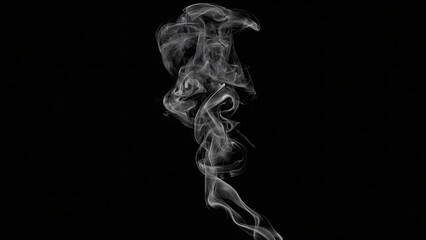 Obraz premium Abstract blue smoke waves swirling on a black background 13