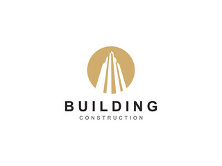 Simple building design and construction logos. Symbols for construction, apartments, and architects. Premium vector logo designs.