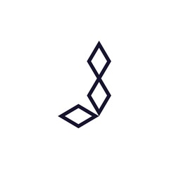 Fototapeta premium Abstract Letter J Diamond Link Logo