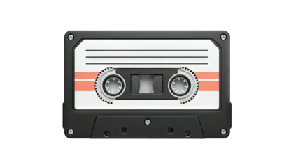 Retro Cassette Tape Isolated on White Background