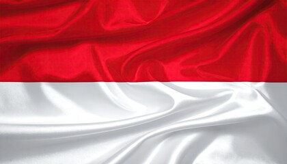 Silken red and white fabric waves, symbolizing national flag colors