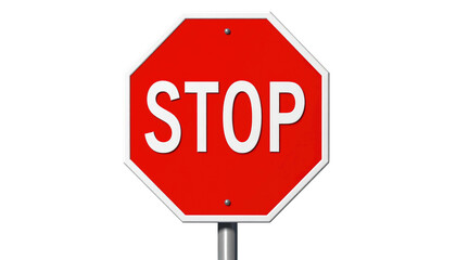 Obraz premium Red octagonal sign with 