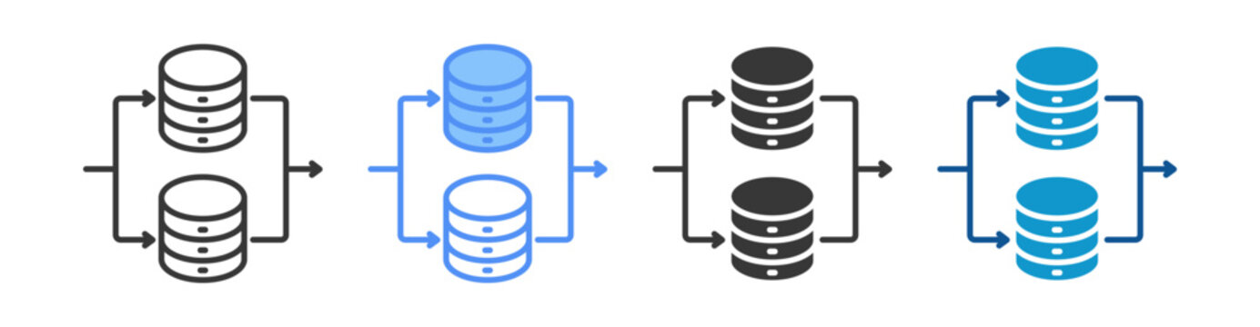 Parallel Icon Set Multiple Style Collection
